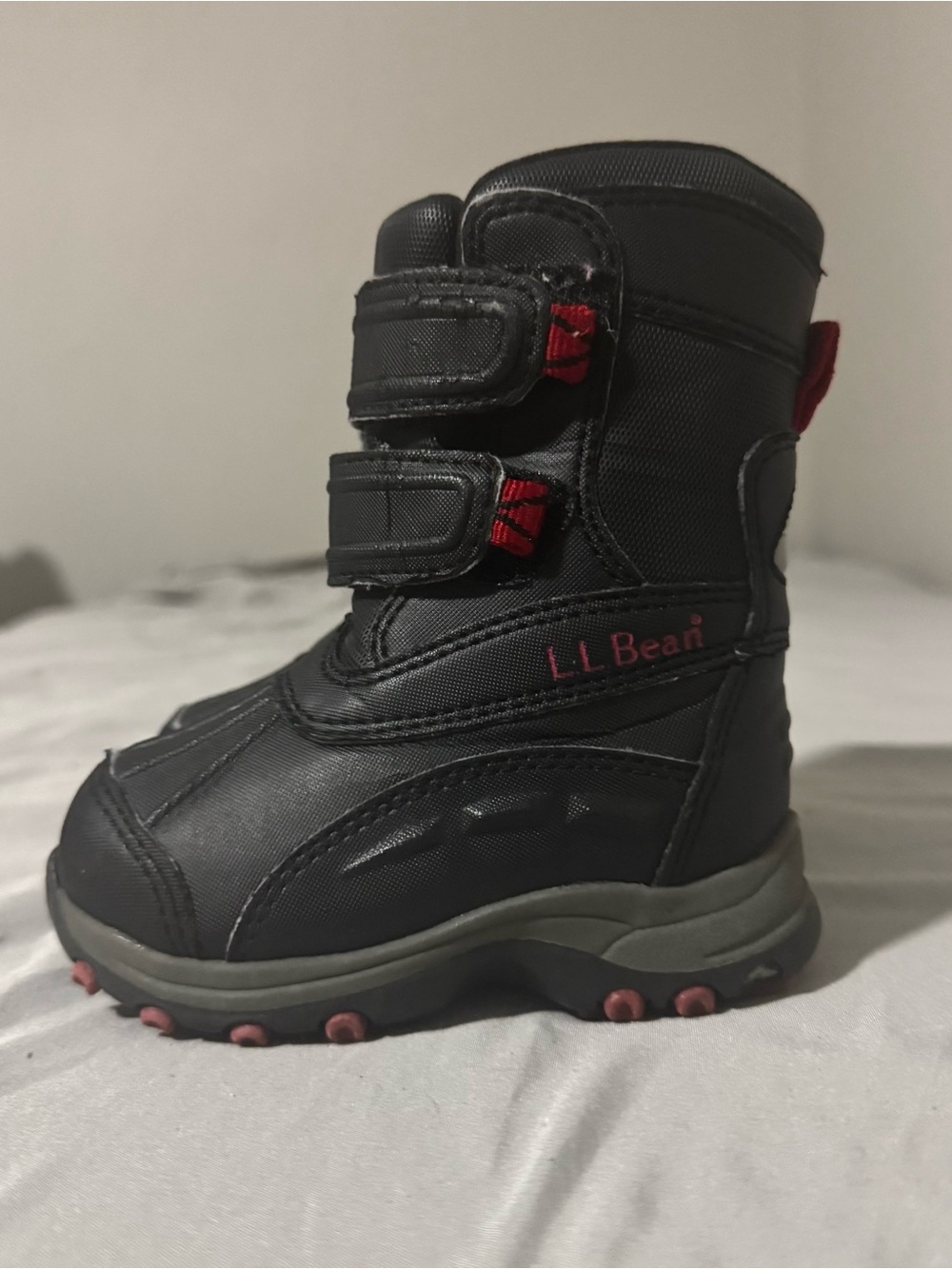 L.L. Bean Kids' Black & Red Snow Boot